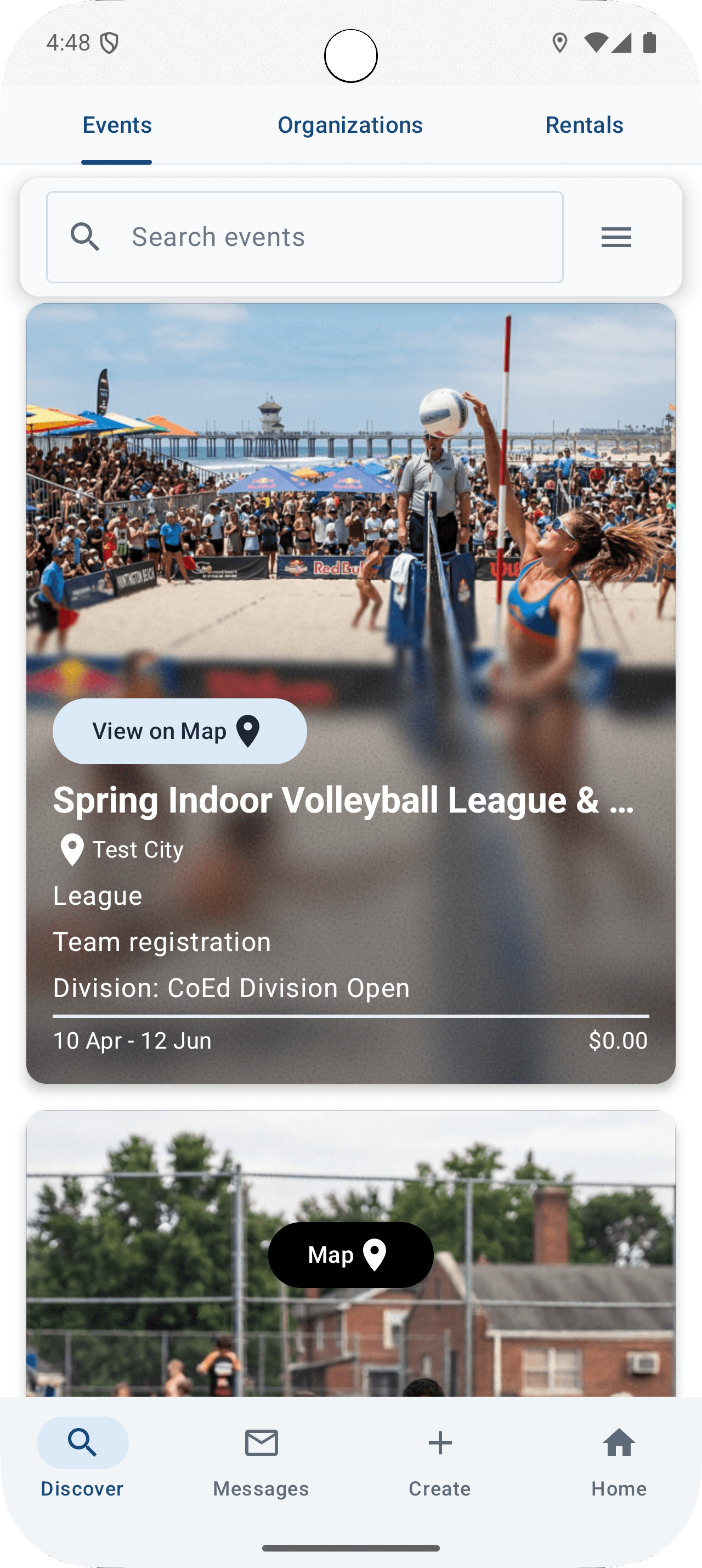 BracketIQ mobile discover screen screenshot